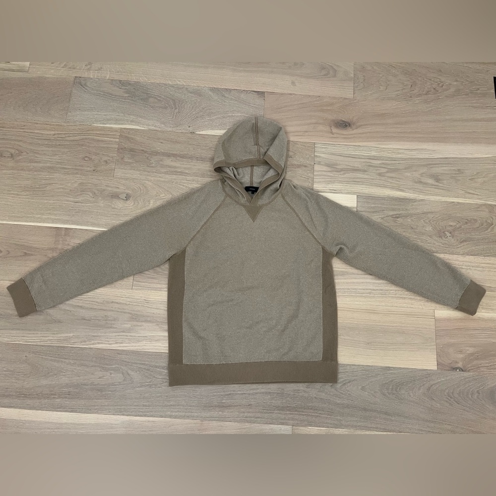Vince, Large, Beige Neutral, Wool Cashmere Pullover Hoodie